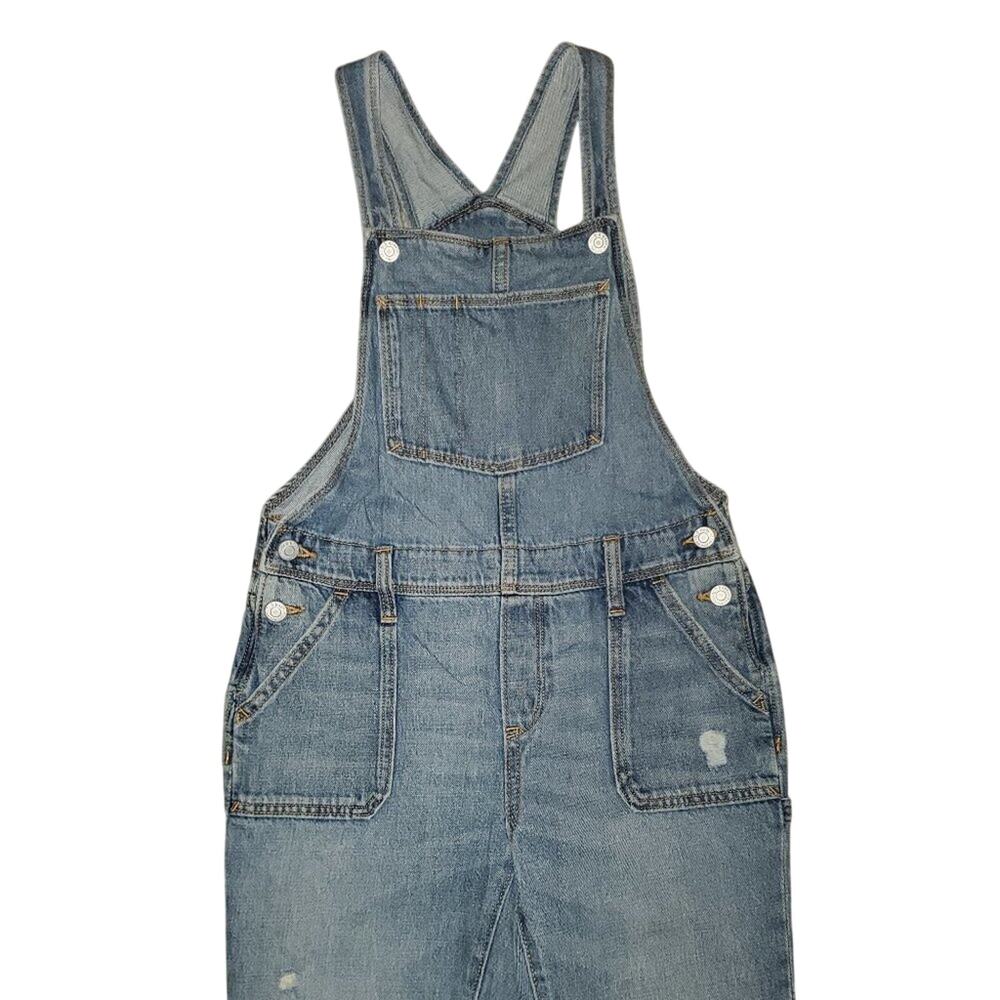 Old Navy Denim Distressed Overalls || girls XL EUC